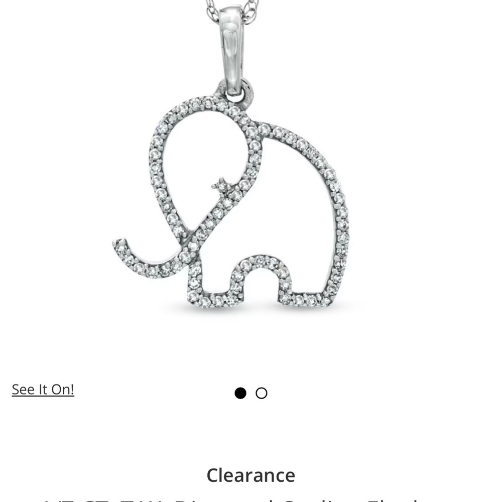 Diamond Elephant Pendant (chain NOT included)